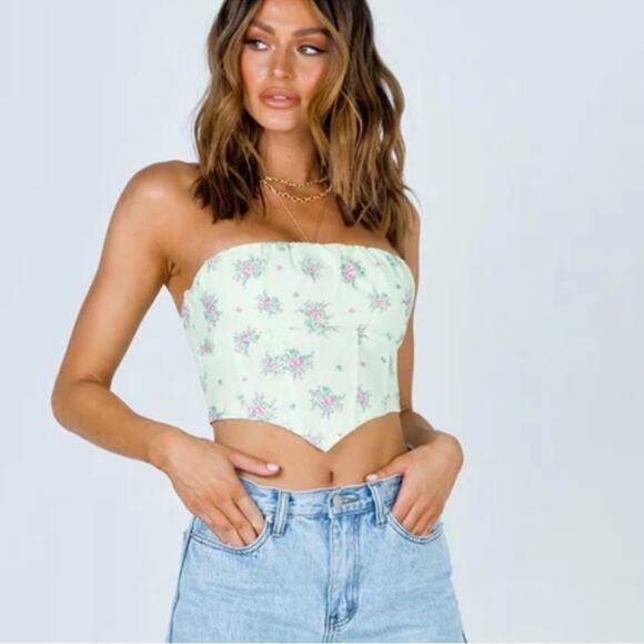 Not for sale ****** Princess Polly Floral Strapless Top size 6 - Picture 1 of 4